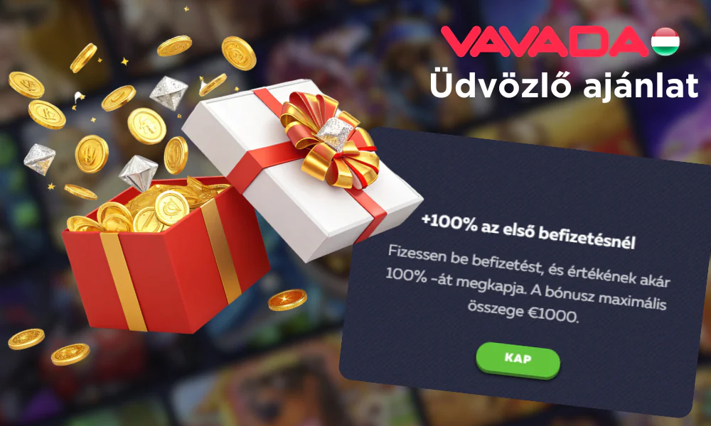 A Vavada 100%-os első befizetési bónuszt biztosít